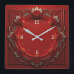 Relógio Quadrado Art Deco Red<br><div class="desc">design de relógio do excelente. Você vai adorar como os outros. Esteja livre para usar este design para outro produto que você quiser ou para personalizar e adicionar seu texto. Siga-me para mais. Obrigado. Tenha um bom dia.</div>