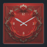 Relógio Quadrado Art Deco Red<br><div class="desc">design de relógio do excelente. Você vai adorar como os outros. Esteja livre para usar este design para outro produto que você quiser ou para personalizar e adicionar seu texto. Siga-me para mais. Obrigado. Tenha um bom dia.</div>