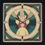Relógio Quadrado Art Deco retro<br><div class="desc">design de relógio do excelente. Você vai adorar como os outros. Esteja livre para usar este design para outro produto que você quiser ou para personalizar e adicionar seu texto. Siga-me para mais. Obrigado. Tenha um bom dia.</div>