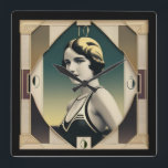 Relógio Quadrado Art Deco retro<br><div class="desc">design de relógio do excelente. Você vai adorar como os outros. Esteja livre para usar este design para outro produto que você quiser ou para personalizar e adicionar seu texto. Siga-me para mais. Obrigado. Tenha um bom dia.</div>