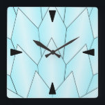 Relógio Quadrado Art Deco Scales Design Blue Square Wall Clock<br><div class="desc">Design de deco de relógio de parede que você pode personalizar com qualquer texto de sua escolha. Se precisar de ajuda para personalizar,  entre em contato conosco através do link desta página. Relógio de arte.</div>