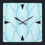 Relógio Quadrado Art Deco Scales Design Blue Square Wall Clock<br><div class="desc">Design de deco de relógio de parede que você pode personalizar com qualquer texto de sua escolha. Se precisar de ajuda para personalizar,  entre em contato conosco através do link desta página. Relógio de arte.</div>