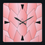 Relógio Quadrado Art Deco Scales Design Pink Square Wall Clock<br><div class="desc">Design de deco de relógio de parede que você pode personalizar com qualquer texto de sua escolha. Se precisar de ajuda para personalizar,  entre em contato conosco através do link desta página. Relógio de arte.</div>