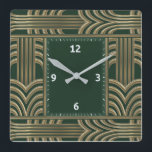Relógio Quadrado Art Deco verde<br><div class="desc">design de relógio do excelente. Você vai adorar como os outros. Esteja livre para usar este design para outro produto que você quiser ou para personalizar e adicionar seu texto. Siga-me para mais. Obrigado. Tenha um bom dia.</div>