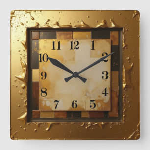 Relógio Quadrado Art Deco Wall Clock