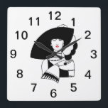 Relógio Quadrado Art Deco Woman Em Big Hat Luva RL<br><div class="desc">Vintage Art Deco Fashionable Woman Vestindo um Big Hat & Luvas Convites e acessórios personalizáveis com uma imagem estilizada de arte vintage de uma 1920 em moda - mulher dos anos 30 vestindo um chapéu e luvas. Você pode personalizar esses produtos facilmente adicionando campos de texto, removendo campos de texto...</div>