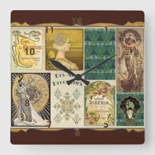 Relógio Quadrado Art Nouveau Damas