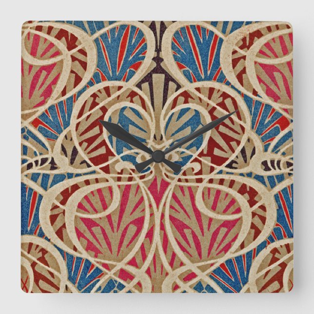 Relógio Quadrado Art Nouveau Padrão nº 10 em Emporio Moffa (Frente)