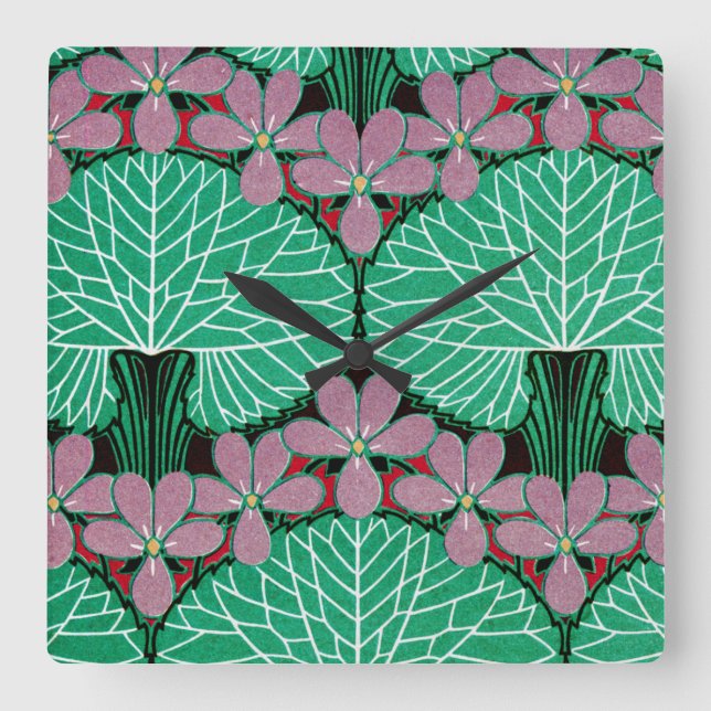 Relógio Quadrado Art Nouveau Padrão nº 12 em Emporio Moffa (Frente)