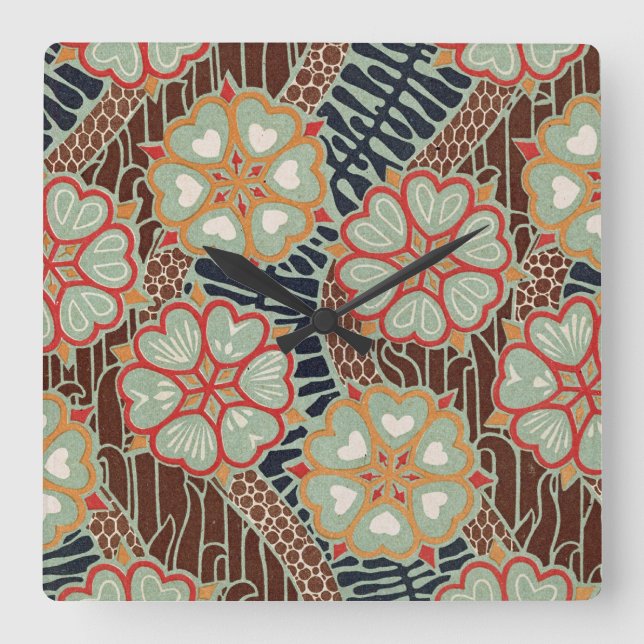 Relógio Quadrado Art Nouveau Padrão nº 2 em Emporio Moffa (Frente)