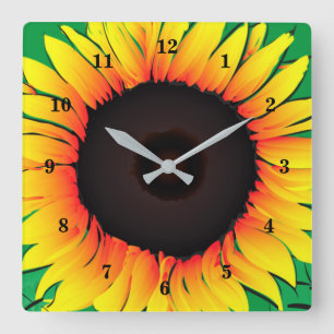 Relógio Quadrado Art Sunflower - Sunny