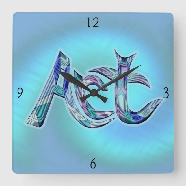 Relógio Quadrado Art the Word Square Wall Clock (Frente)