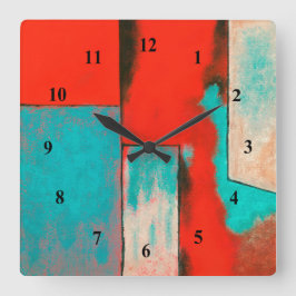Relógio Quadrado Arte abstrata do expressionista que pinta a