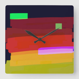 Relógio Quadrado Arte Abstrato