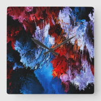 Arte Abstrato Contemporânea Vermelha Inferno Azul