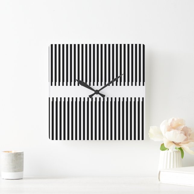 Relógio Quadrado Arte ASCII (Lar)