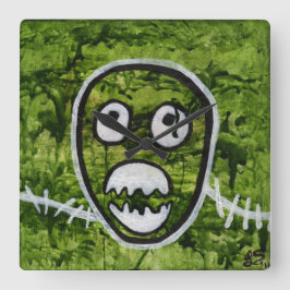 Relógio Quadrado Arte de Monstro Excêntrico Caveira do Pete Semente