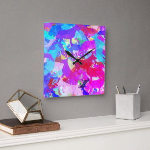 Relógio Quadrado Arte de Pastor Alemão