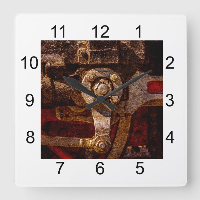 Relógio Quadrado Arte do comboio a vapor (Frente)