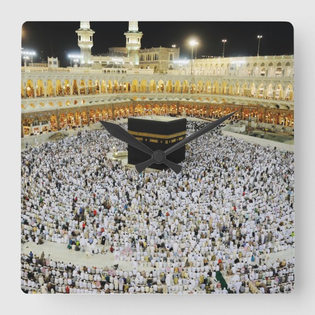Relógio Quadrado Arte Islâmica, A Peregrinação Muçulmana a Meca (Frente)