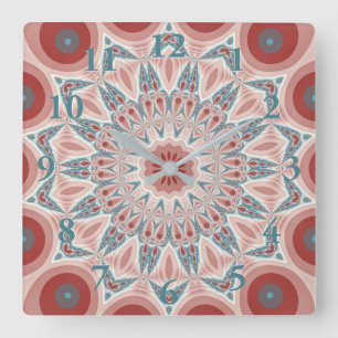 Relógio Quadrado Arte moderna impressionante do Fractal da mandala