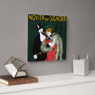 Relógio Quadrado Arte Nova Antiga, Moda Italiana Amor Romance