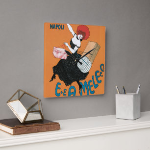 Relógio Quadrado Arte Vintage Magazzini Italiani da Capiello em Nov