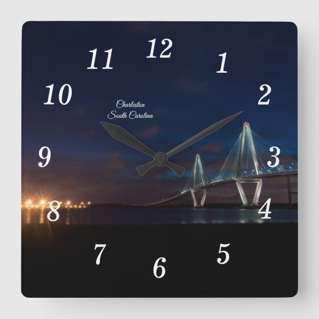 Relógio Quadrado Arthur Ravenel Night Pano Wall Clock (Frente)