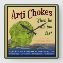 Relógio Quadrado Artichokes Retro Kitchen Wall lock