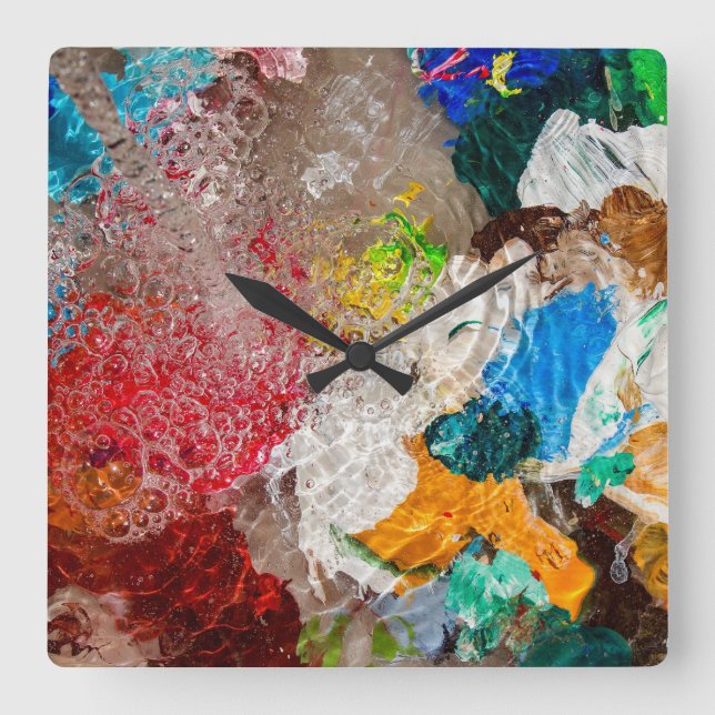 Relógio Quadrado Artist's Palette wall clock (Frente)