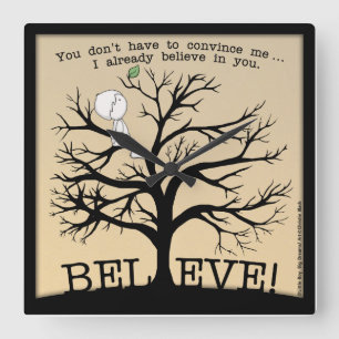 Relógio Quadrado Árvore Blooming