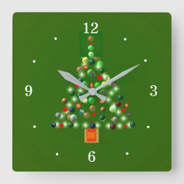 Relógio Quadrado Árvore Colorida com Balas> Relógios de Natal
