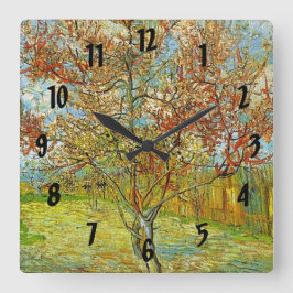 Relógio Quadrado Árvore cor-de-rosa na lembrança de Florença