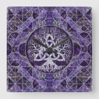 Árvore da vida com Triquetra Ametist e prata