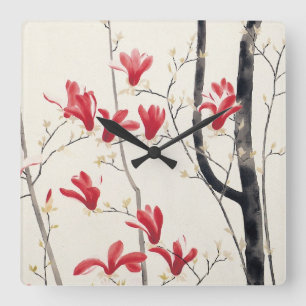 Relógio Quadrado Árvore de Magnólia por Kobayashi Kokei, Natureza V