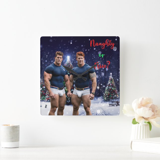 Relógio Quadrado Árvore de Natal decorada de SlipperyJoe (Lar)