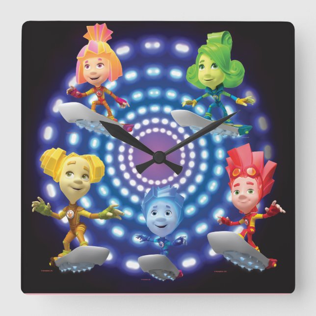 Relógio Quadrado As Correções | Top Secret — Crianças Fixas (Frente)