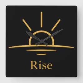 Relógio Quadrado Ascensão — Nascer do Sol Minimalista