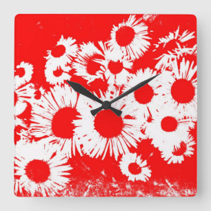 Relógio Quadrado Áster selvagem de Nova Inglaterra