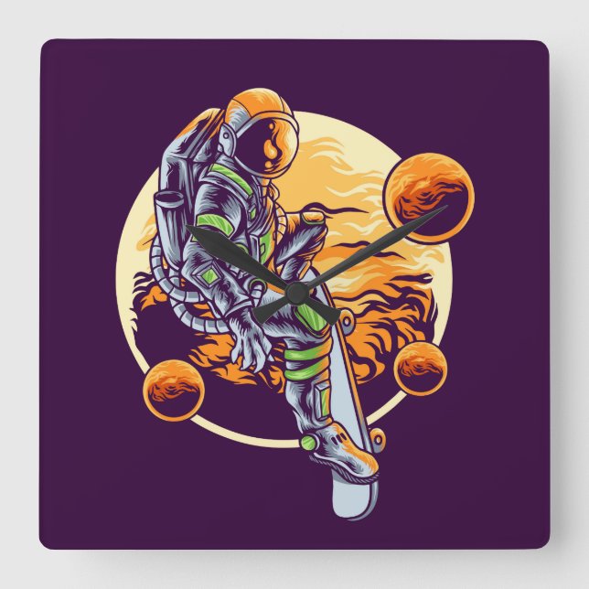 Relógio Quadrado Astronauta  (Frente)