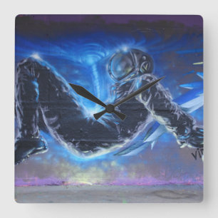 Relógio Quadrado Astronauta dos grafites