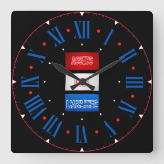 Relógio Quadrado Ativos Sobre Passivos Sinalizador Numerário Romano
