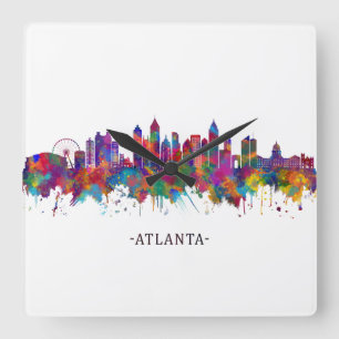 Relógio Quadrado Atlanta Georgia Skyline