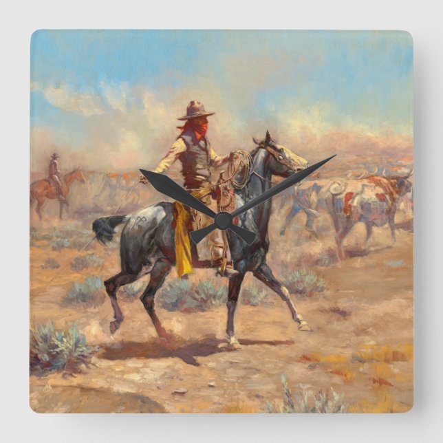 Relógio Quadrado Através do Alkali, 1904, por Charles Marion Russel (Frente)