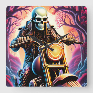 Relógio Quadrado Atravessando as ramificações intertecedoras