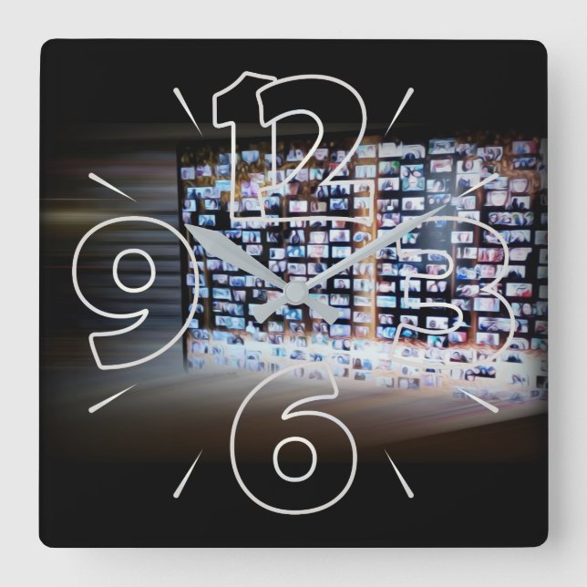 Relógio Quadrado Atravessando fronteiras online (Frente)