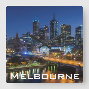 Relógio Quadrado Austrália, Vitória, Melbourne, horizonte com