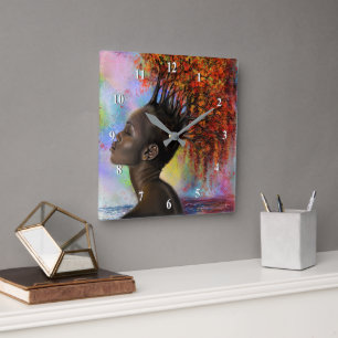 Relógio Quadrado Autumn Senting Wall Clock - Pintura