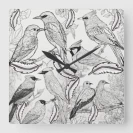 Relógio Quadrado aves