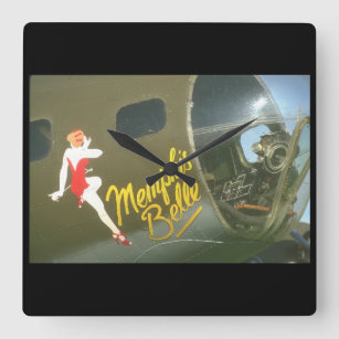 Relógio Quadrado Aviões de B-17 "Memphis Belle_Military